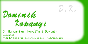 dominik kopanyi business card